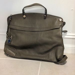Furla olive soft leather tote